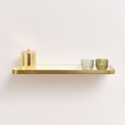 Melody Maison Gold & Ivory Enamelled Metal Wall Shelf - 50cm - thumbnail 6