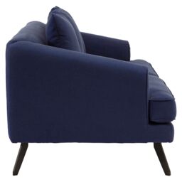 Orsina Comfortable 3 Seater Navy Fabric Sofa, Stylish Mid Century Sofa For Bedroom, Functional 3 Seater Sofa in Blue - thumbnail 3