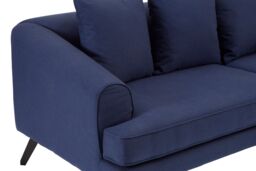 Orsina Comfortable 3 Seater Navy Fabric Sofa, Stylish Mid Century Sofa For Bedroom, Functional 3 Seater Sofa in Blue - thumbnail 5