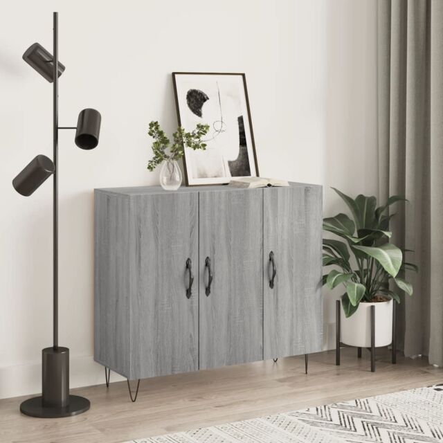 Berkfield Home Sideboard Grey Sonoma 90x34x80 cm Engineered Wood - Size: 90 x 34 x 80 cm - image 1