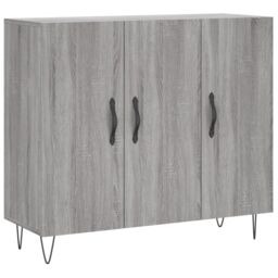Berkfield Home Sideboard Grey Sonoma 90x34x80 cm Engineered Wood - Size: 90 x 34 x 80 cm - thumbnail 2