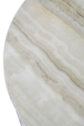 Orsina Distinctive White Marble Coffee Table, Decorative Table With Stainless Steel Base, Metal & Marble Table - thumbnail 5