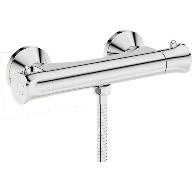 Bathroom Kingdom Sydney Chrome Round Thermostatic Shower Bar Valve in Silver - image 1