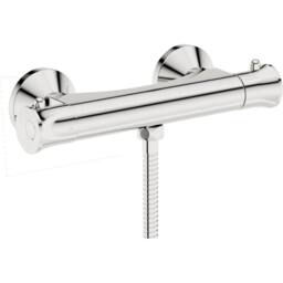Bathroom Kingdom Sydney Chrome Round Thermostatic Shower Bar Valve in Silver