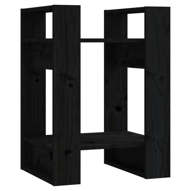 Berkfield Home Book Cabinet/Room Divider Black 41x35x57 cm Solid Wood Pine - Size: 41 x 35 x 57 cm - image 1