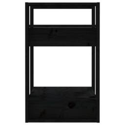Berkfield Home Book Cabinet/Room Divider Black 41x35x57 cm Solid Wood Pine - Size: 41 x 35 x 57 cm - thumbnail 4