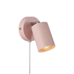 Nordlux Explore Wall Light Dusty Rose Metal Bedroom GU10 Switch Plug In/ in Pink