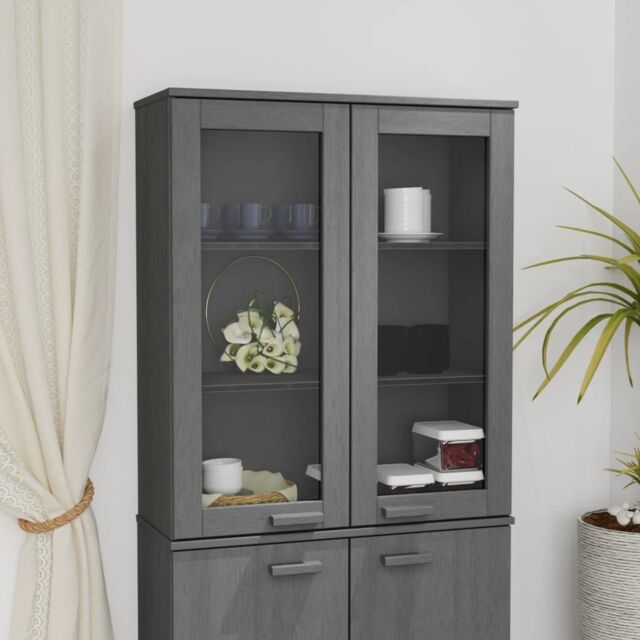Berkfield Home Top for Highboard HAMAR Dark Grey 85x35x100cm Solid Wood Pine - Size: 85 x 35 x 100 cm - image 1