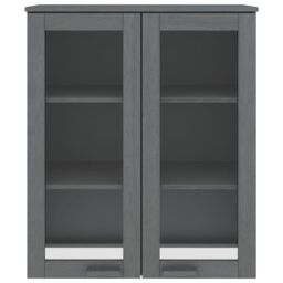 Berkfield Home Top for Highboard HAMAR Dark Grey 85x35x100cm Solid Wood Pine - Size: 85 x 35 x 100 cm - thumbnail 3