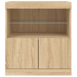 Berkfield Home Sideboard with LED Lights Sonoma Oak 60x37x67 cm in Brown - Size: 60 x 37 x 67 cm - thumbnail 6
