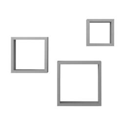 SPOT ON DEALZ Cali Floating Cube Shelves Set of 3 Wall Hanging White in Grey - thumbnail 3