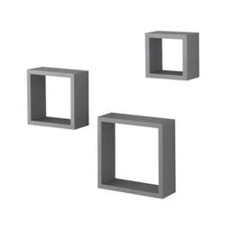 SPOT ON DEALZ Cali Floating Cube Shelves Set of 3 Wall Hanging White in Grey - thumbnail 4