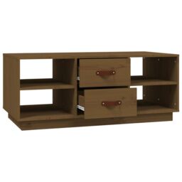 Berkfield Home Coffee Table Honey Brown 100x50x41 cm Solid Wood Pine - Size: 100 x 50 x 41 cm - thumbnail 6