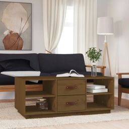 Berkfield Home Coffee Table Honey Brown 100x50x41 cm Solid Wood Pine - Size: 100 x 50 x 41 cm - thumbnail 1