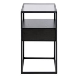 Furniture To Go Randolf Bedside Table in Black with Smoked Glass - thumbnail 4
