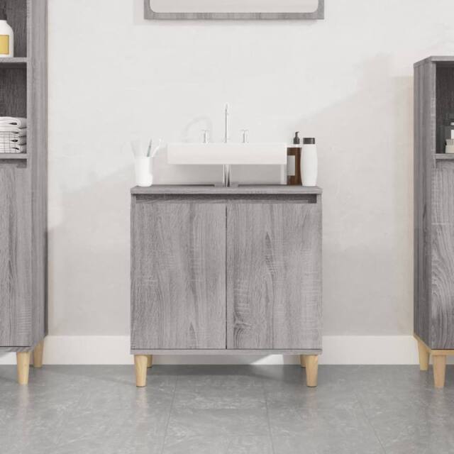 Berkfield Home Sink Cabinet Grey Sonoma 58x33x60 cm Engineered Wood - Size: 58 x 33 x 60 cm - image 1
