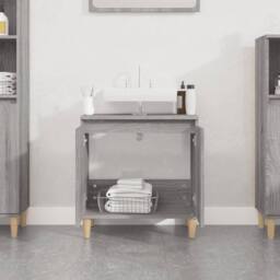 Berkfield Home Sink Cabinet Grey Sonoma 58x33x60 cm Engineered Wood - Size: 58 x 33 x 60 cm - thumbnail 3