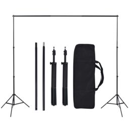 Berkfield Home Photo Studio Kit with 5 Coloured Backdrops & Adjustable Frame in Black - thumbnail 5