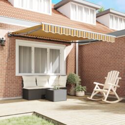Berkfield Home Retractable Awning Manual Anthracite 350x250 cm in Yellow - thumbnail 3