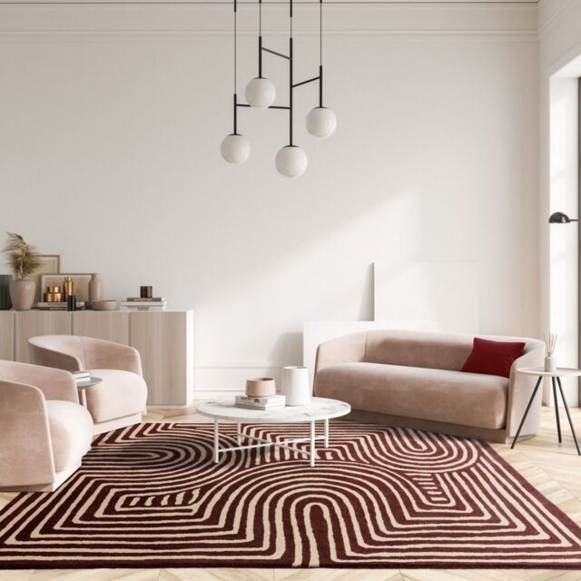 The Rug Shop UK Brown Handmade Wool Modern Abstract Easy To Clean Area Rug - Size: 200 cm x 290 cm