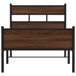Berkfield Home Bed Frame without Mattress Brown Oak 100x190 cm Engineered Wood - thumbnail 4