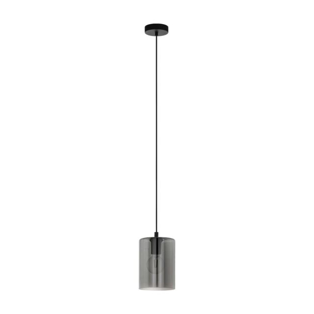 Loops Pendant Light Colour Black Shade Black Transparent Smoked Glass Bulb E27 1x40W - image 1