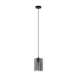 Loops Pendant Light Colour Black Shade Black Transparent Smoked Glass Bulb E27 1x40W - thumbnail 1