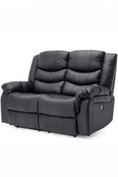 More4Homes Seattle 2 Seater Electric High Back Bonded Leather Recliner Sofa in Black - thumbnail 2