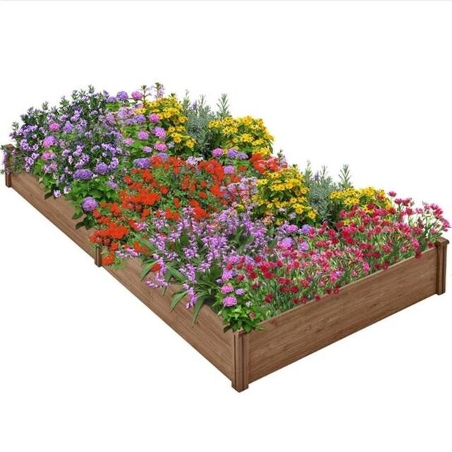 Kelvenix Wooden Raised Garden Bed in Dark Brown - Size: 100g - image 1