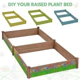 Kelvenix Wooden Raised Garden Bed in Dark Brown - Size: 100g - thumbnail 4