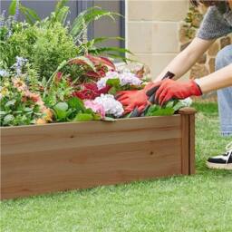Kelvenix Wooden Raised Garden Bed in Dark Brown - Size: 100g - thumbnail 5