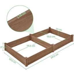 Kelvenix Wooden Raised Garden Bed in Dark Brown - Size: 100g - thumbnail 2