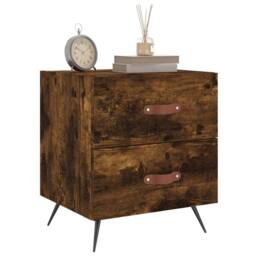Berkfield Home Bedside Cabinets 2 pcs Smoked Oak 40x35x47.5 cm Engineered Wood in Brown - thumbnail 4
