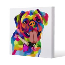Benjamin Tate Design Amazing Illustration Pop Art Dog (Canvas Print) / 114 x 114 x 4cm in Natural - Size: 114 x 114 x 4 cm - thumbnail 1