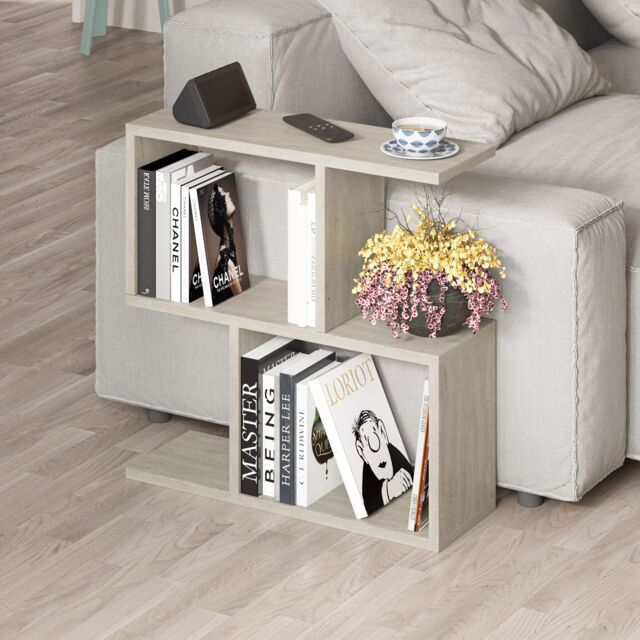 Decortie 'Homemania' Modern 4-Compartment Side Table 60cm - Open Shelf Coffee Table in Light Stone - Size: 1 Pack - image 1