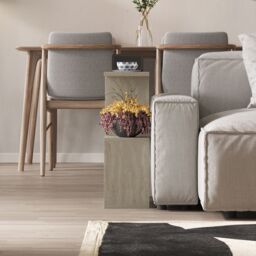 Decortie 'Homemania' Modern 4-Compartment Side Table 60cm - Open Shelf Coffee Table in Light Stone - Size: 1 Pack - thumbnail 4