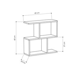 Decortie 'Homemania' Modern 4-Compartment Side Table 60cm - Open Shelf Coffee Table in Light Stone - Size: 1 Pack - thumbnail 5