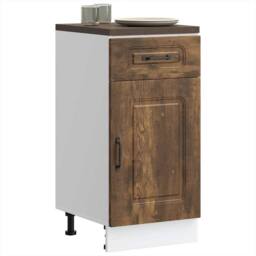 Berkfield Home Kitchen Base Cabinet Kalmar Smoked Oak Engineered Wood in Brown - thumbnail 1