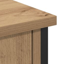 Berkfield Home TV Cabinet Black Oak 101x35x65 cm Engineered Wood & Steel in Brown - Size: 101 x 35 x 65 cm - thumbnail 7