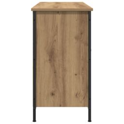 Berkfield Home TV Cabinet Black Oak 101x35x65 cm Engineered Wood & Steel in Brown - Size: 101 x 35 x 65 cm - thumbnail 5