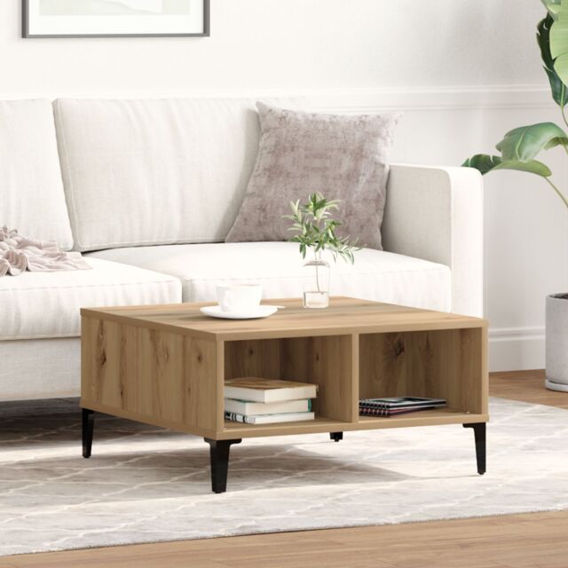 Berkfield Home Coffee Table Artisan Oak 60x60x30 cm Engineered Wood in Brown - Size: 60 x 60 x 30 cm - image 1