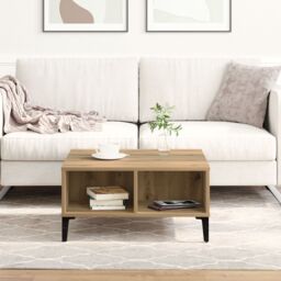 Berkfield Home Coffee Table Artisan Oak 60x60x30 cm Engineered Wood in Brown - Size: 60 x 60 x 30 cm - thumbnail 4