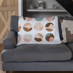 Benjamin Tate Design Round texture & floral icons in pastel colours Designer Blanket in Natural - Size: 120 cm x 150 cm - thumbnail 2