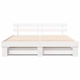 Berkfield Home Traditional with Headboard White 180 x 200 cm Solid pine wood - thumbnail 5