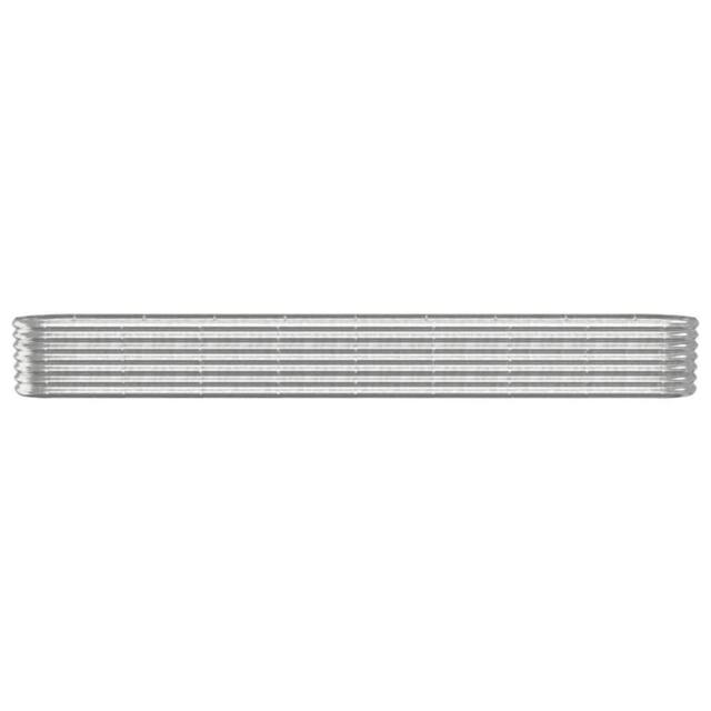 Berkfield Home Garden Raised Bed Powder-coated Steel 332x40x36 cm Silver - Size: 332 x 40 x 36 cm - image 1