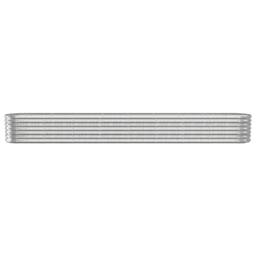 Berkfield Home Garden Raised Bed Powder-coated Steel 332x40x36 cm Silver - Size: 332 x 40 x 36 cm