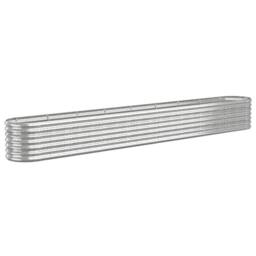 Berkfield Home Garden Raised Bed Powder-coated Steel 332x40x36 cm Silver - Size: 332 x 40 x 36 cm - thumbnail 3