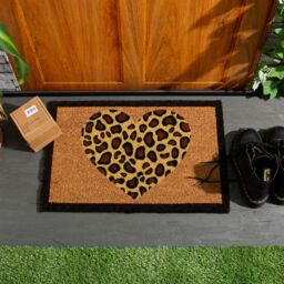 Nicola Spring Coir Door Mat - 60 x 40cm - Leopard Heart - Size: 40 cm x 60 cm - thumbnail 6