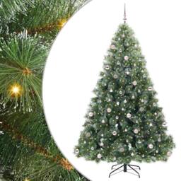 Berkfield Home Artificial Christmas Tree with 300 LEDs Green 240 cm PE & PVC - thumbnail 2