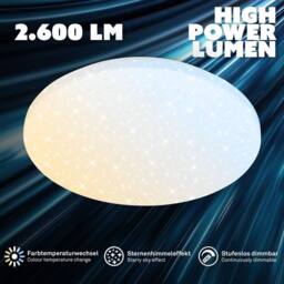 BRILONER White Ceiling Light LED Starry Sky Colour Changing CCT Bedroom 340mm - thumbnail 2